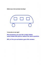 English worksheet: Which was does the bus go?
