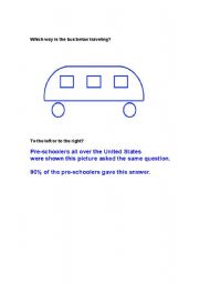 English Worksheet: Which was does the bus go?