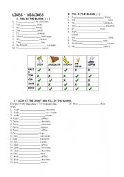 English Worksheet: LIKES - DISLIKES