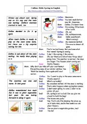 English Worksheet: Hello Spring with Caillow