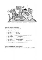 English Worksheet: Prepositions of position activity