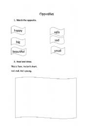 English Worksheet: opposites