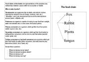 English worksheet: A food chain