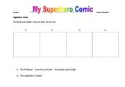 English Worksheet: Superhero Comic