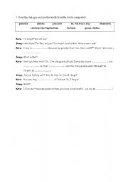 English worksheet: Filling in the gaps.