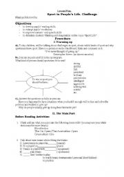 English Worksheet: Lesson plan 