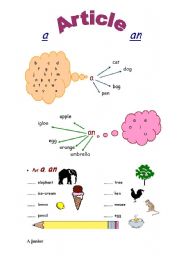 English Worksheet: article a,an
