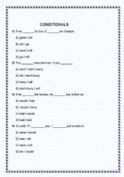 English Worksheet: conditionals