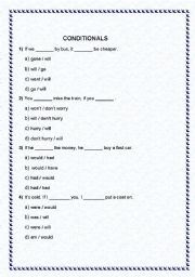 English worksheet: conditionals