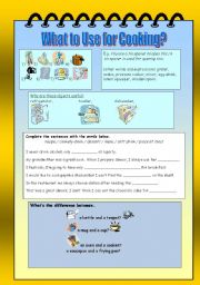 English Worksheet: cooking and dishes