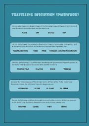 English Worksheet: pairwork discussion series (3): holidays/travelling