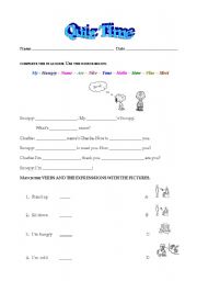 English worksheet: Quiz Time 