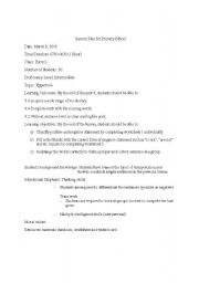 English worksheet: teaching of writing lesson plan