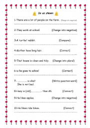 English worksheet: Do as shown