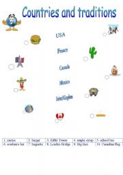 English Worksheet: Countries and traditions