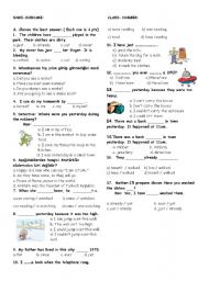 English Worksheet: test for 8th grade