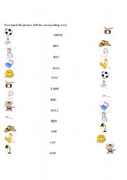 English worksheet: easy words, beginning writing part2