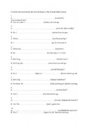 English Worksheet: Past Simple vs. Present Perfect