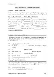 English Worksheet: Simple Present Tense & Adverbs of Frequency