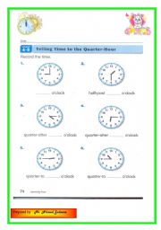 English worksheet: telling time