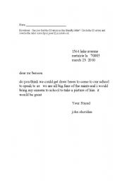 English Worksheet: Friendly Letter