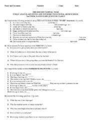 English Worksheet: 2009-2010 EDUCATINAL YEAR 2nd TERM, 3rd ENGLISH QUIZ FOR  ANATOLIAN HIGH SCHOOLS CLASS 9