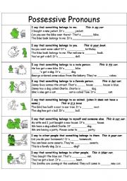 English Worksheet: possesive adjectives