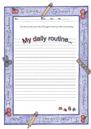 Writing about daily routine