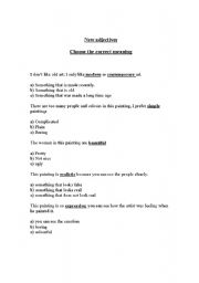 English worksheet: Adjectives describing Art