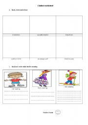 English worksheet: clothes & colour