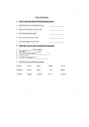 English worksheet: Verb worksheet