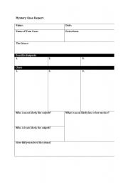 English Worksheet: Mystery Case Report