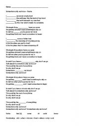English worksheet: Somewhere only we know - Keane (Past Simple)