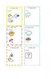 English worksheet: Weather cards