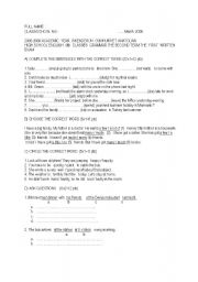 English Worksheet: Grammar Grade I