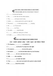English worksheet: past tense - two pages