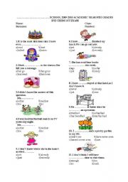 English Worksheet: 8TH GRADE EXAM