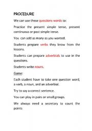 English worksheet: GAME: CURIOUS QUESTIONS