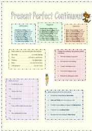 English Worksheet: Present perfect continuous