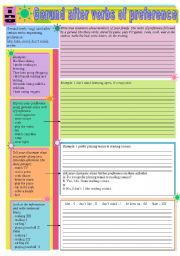 English Worksheet: Gerund after verbs of preference