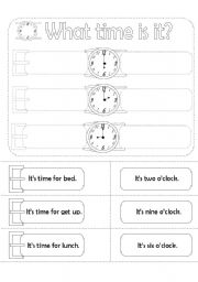 English Worksheet: What Time Is It?