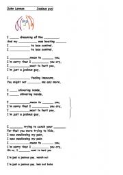 English Worksheet: John Lennon Jealous guy. Use of the past tenses