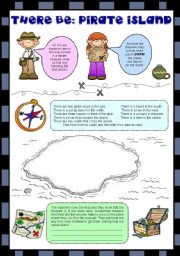 English Worksheet: BE AN EXPLORER - THERE BE + GIVING DIRECTIONS (editable)
