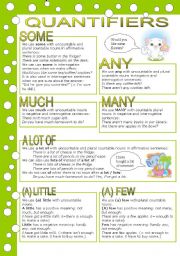 English Worksheet: QUANTIFIERS (editable, with key)