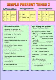 English Worksheet: Simple present tense