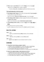 English Worksheet: Relative clauses part 2