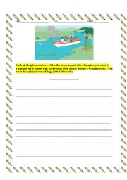 English worksheet: Writing-My Wild Trip