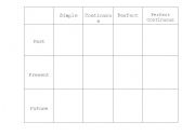 English Worksheet: Blank Verb Tenses Chart