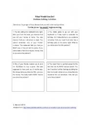 English Worksheet: What Would You Do?