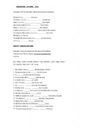 English worksheet: Comparatives Exercises